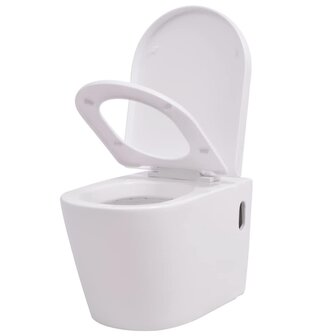 Hangend toilet met verborgen stortbak keramiek wit 3