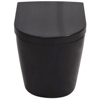 Hangend toilet met verborgen stortbak keramiek zwart 6
