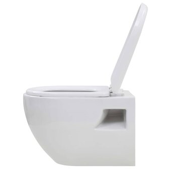 Hangend toilet met verborgen stortbak keramiek wit 5
