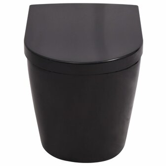 Hangend toilet met verborgen stortbak keramiek zwart 6