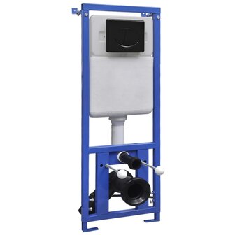 Hangend toilet met verborgen stortbak keramiek zwart 7