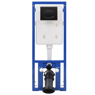 Hangend toilet met verborgen stortbak keramiek zwart 8