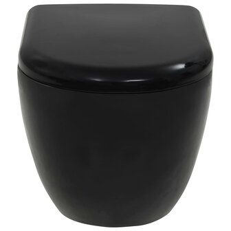 Hangend toilet met verborgen stortbak keramiek zwart 8