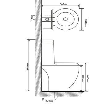 Toilet rond afvoer onder keramiek zwart 9
