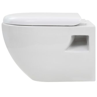 Hangend toilet met hoge verbogen stortbak keramiek 8