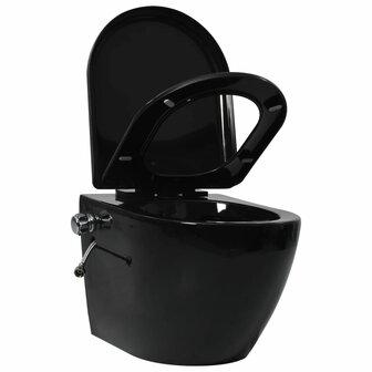 Hangend toilet randloos met verborgen stortbak keramiek wit  3