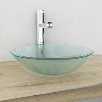 Wasbak gehard glas 42 cm matglas 1