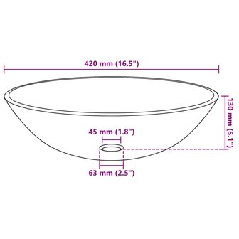 Wasbak gehard glas 42 cm matglas 4