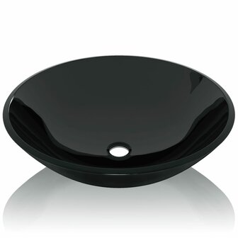 Wasbak gehard glas 42 cm zwart 3