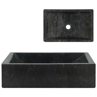Gootsteen 45x30x12 cm marmer hoogglans zwart 1