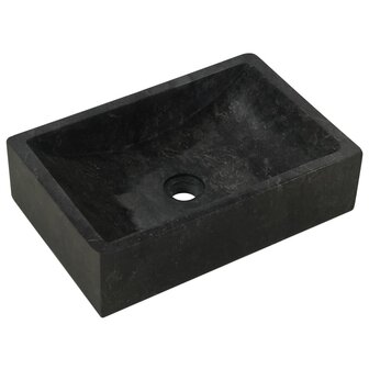 Gootsteen 45x30x12 cm marmer hoogglans zwart 3