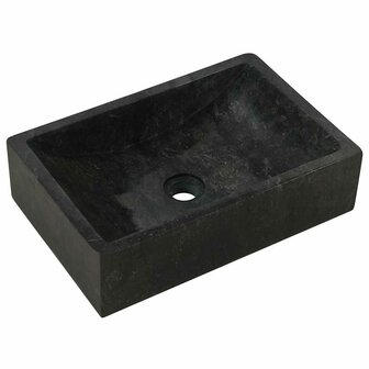 Gootsteen 45x30x12 cm marmer hoogglans zwart 4