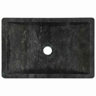 Gootsteen 45x30x12 cm marmer hoogglans zwart 6
