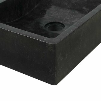Gootsteen 45x30x12 cm marmer hoogglans zwart 7