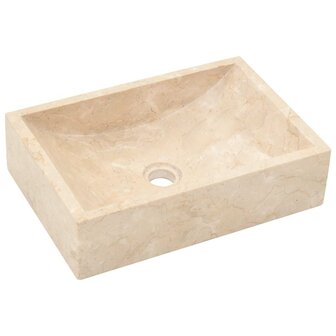 Gootsteen 45x30x12 cm marmer hoogglans cr&egrave;mekleurig 3