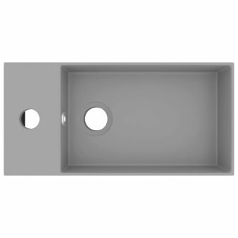 Wastafel met overloop keramiek lichtgrijs 3