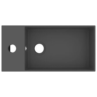 Wastafel met overloop keramiek donkergrijs 3