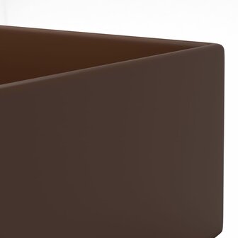 Wastafel met overloop keramiek donkerbruin 6