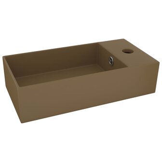 Wastafel met overloop keramiek matcr&egrave;me 2