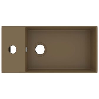 Wastafel met overloop keramiek matcr&egrave;me 3