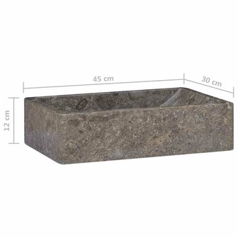 Gootsteen 45x30x12 cm marmer hoogglans grijs  9