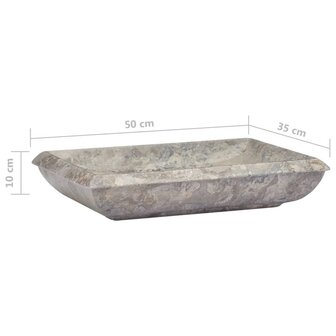 Gootsteen 50x35x10 cm marmer grijs 7