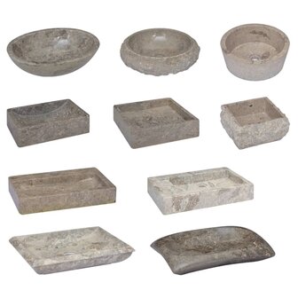 Gootsteen 50x35x10 cm marmer grijs 8