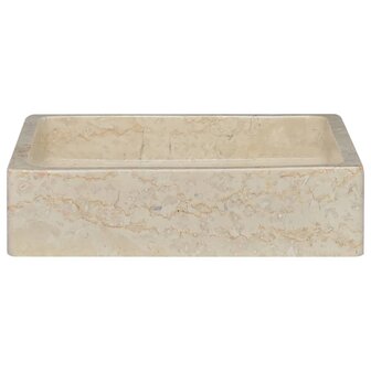 Gootsteen 40x40x10 cm marmer cr&egrave;mekleurig 3