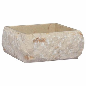 Gootsteen 30x30x13 cm marmer cr&egrave;mekleurig 2