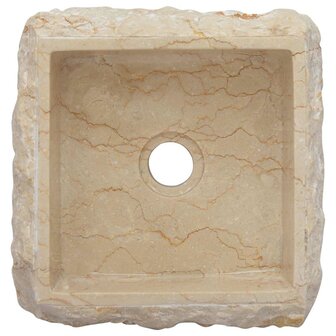 Gootsteen 30x30x13 cm marmer cr&egrave;mekleurig 6