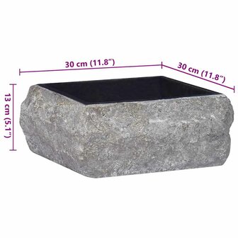 Gootsteen 30x30x13 cm marmer zwart 8