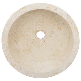 Gootsteen &Oslash;40x15 cm marmer cr&egrave;mekleurig 4