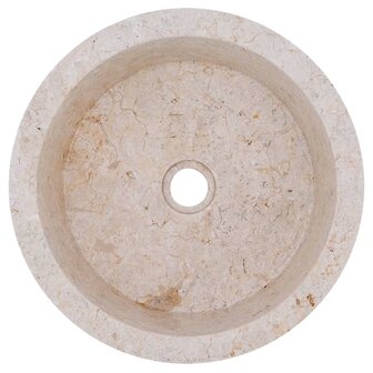 Gootsteen &Oslash;40x15 cm marmer cr&egrave;mekleurig 7