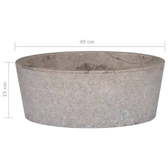 Gootsteen &Oslash;40x15 cm marmer grijs 5