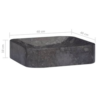Gootsteen 40x40x10 cm marmer zwart 8