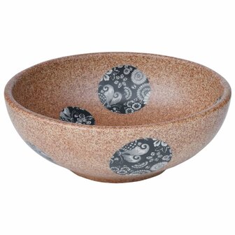 Opzetwasbak rond &Phi;41x14 cm keramiek bruin en blauw 3