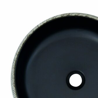 Opzetwasbak rond &Phi;41x14 cm keramiek zwart en grijs 5