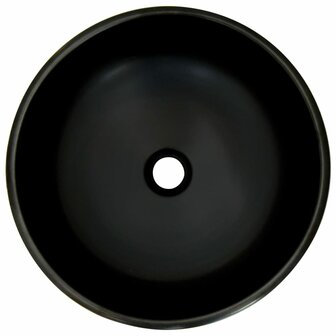 Opzetwasbak rond &Phi;41x14 cm keramiek zwart en blauw 4