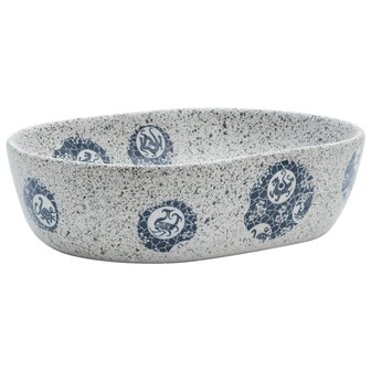 Opzetwasbak ovaal 47x33x13 cm keramiek grijs en blauw 2