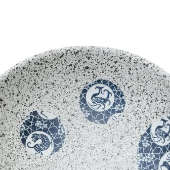 Opzetwasbak ovaal 47x33x13 cm keramiek grijs en blauw 7