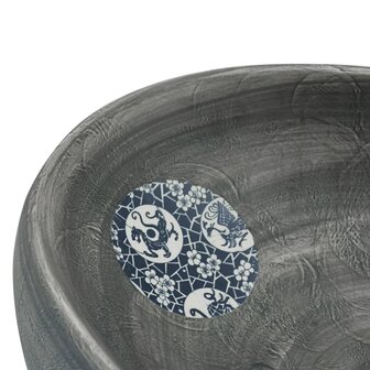 Opzetwasbak ovaal 59x40x15 cm keramiek grijs 7