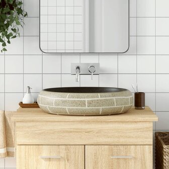 Opzetwasbak ovaal 59x40x15 cm keramiek meerkleurig 1