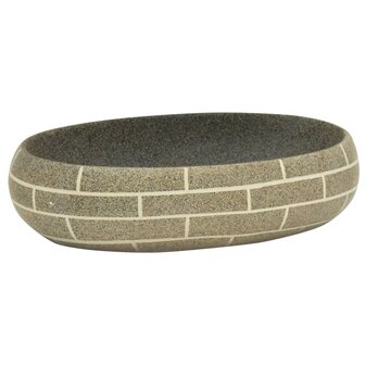 Opzetwasbak ovaal 59x40x15 cm keramiek meerkleurig 2