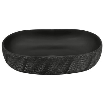 Opzetwasbak ovaal 59x40x14 cm keramiek zwart 4