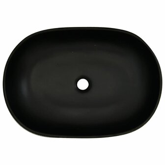 Opzetwasbak ovaal 59x40x14 cm keramiek grijs en zwart 6