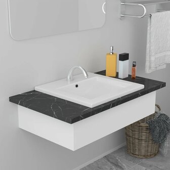 Inbouwwastafel 42x39x18 cm keramiek wit 1