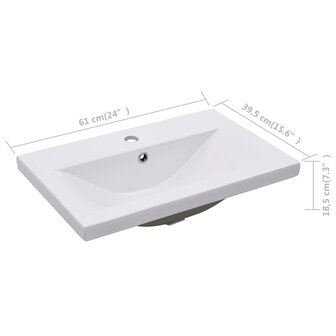 Inbouwwastafel 61x39,5x18,5 cm keramiek wit 7