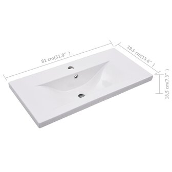 Inbouwwastafel 81x39,5x18,5 cm keramiek wit 7
