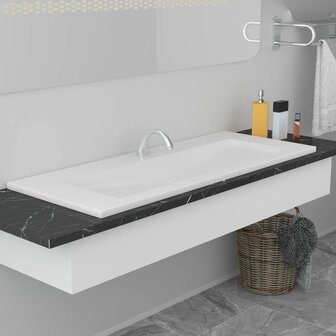Inbouwwastafel 101x39,5x18,5 cm keramiek wit 1