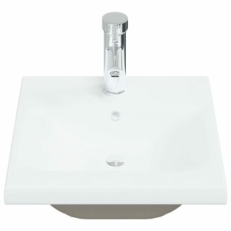 Inbouwwastafel met kraan 42x39x18 cm keramiek wit 3